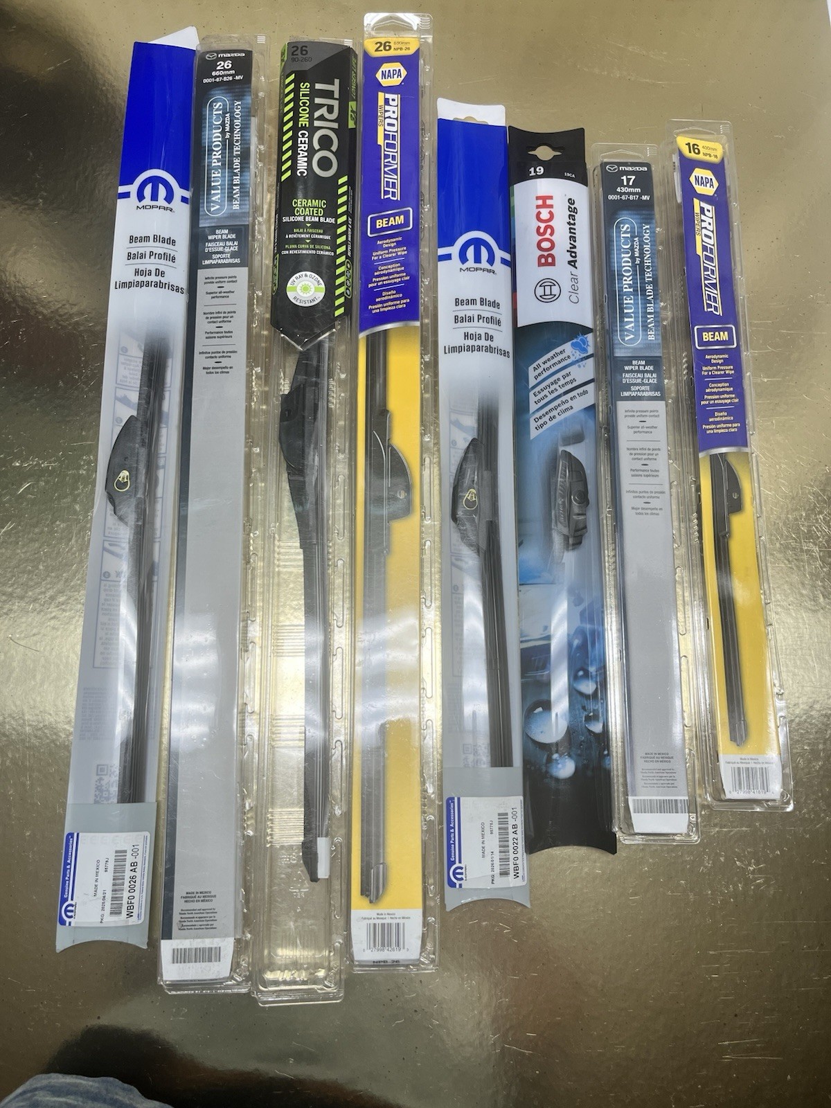 Wiper Blades Lot Of 8 New