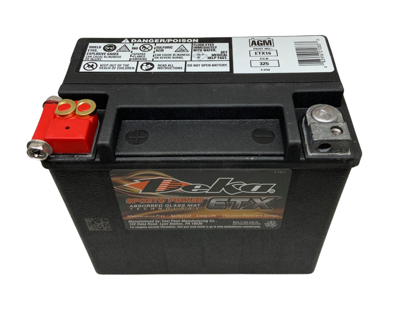 Deka Sports Power ETX16 Battery - OEM