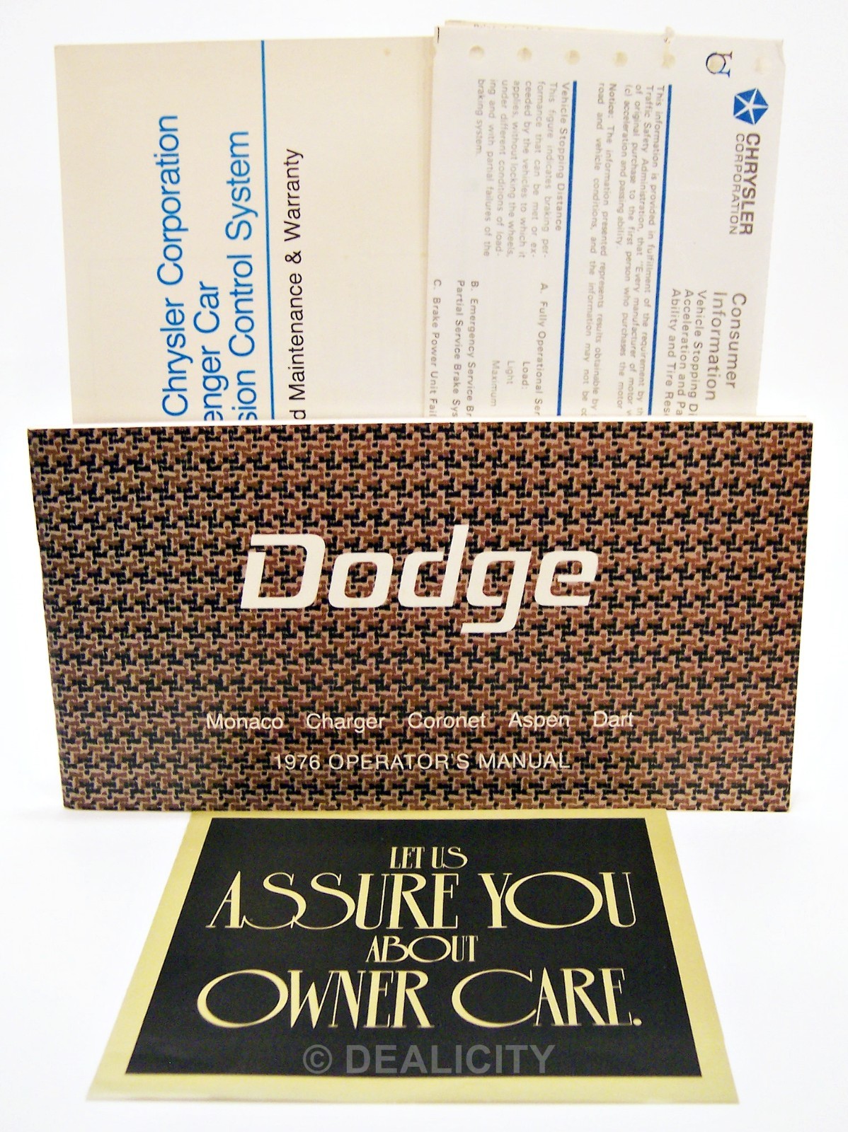 1976 Dodge Aspen Charger Coronet Dart Monaco Owners Manual Brochure Set Ⓟ TD