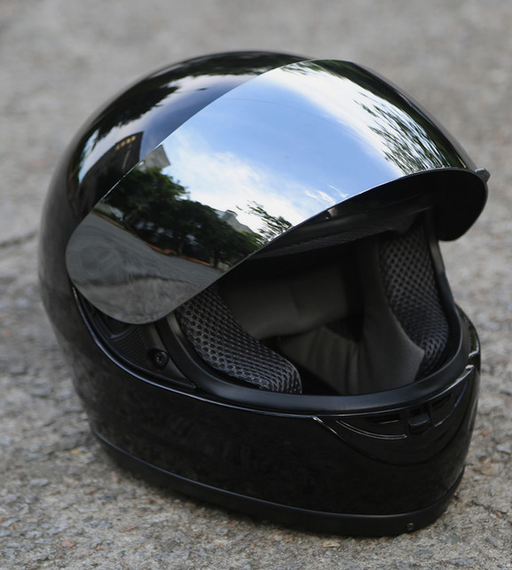 DOT Motorcycle Full Face Mirror Shield Men Helmet Street Bike Size S