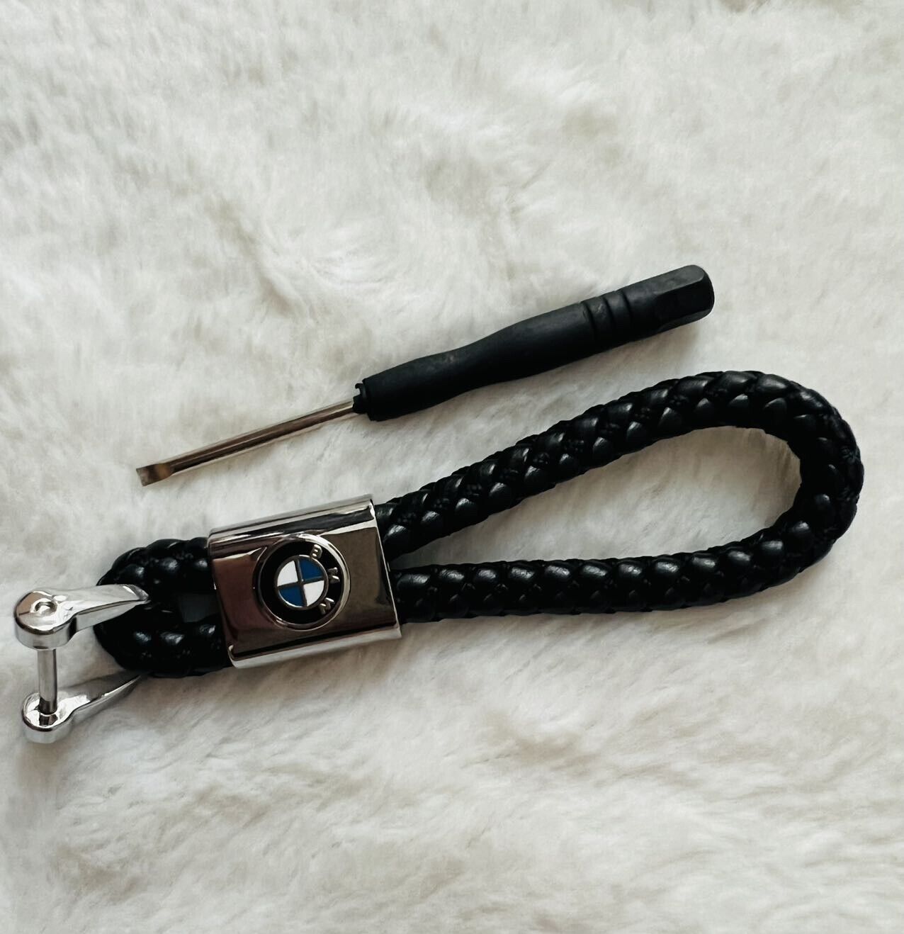 Leather Car Logo Car Key Chain Key Ring For BMW