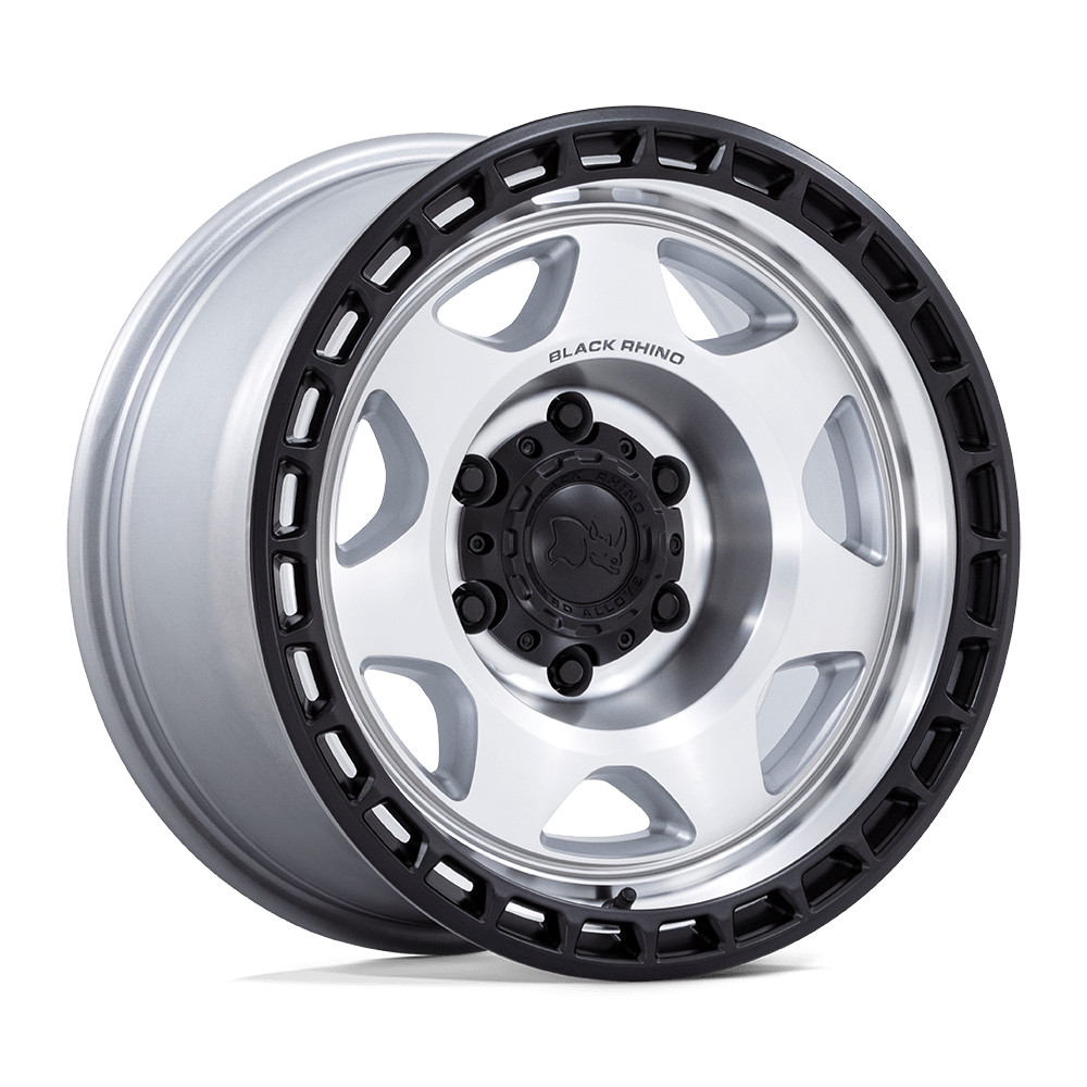 17x8.5 Black Rhino BR018 Voyager Silver Machined Matte Black Wheel 6x135 (0mm)