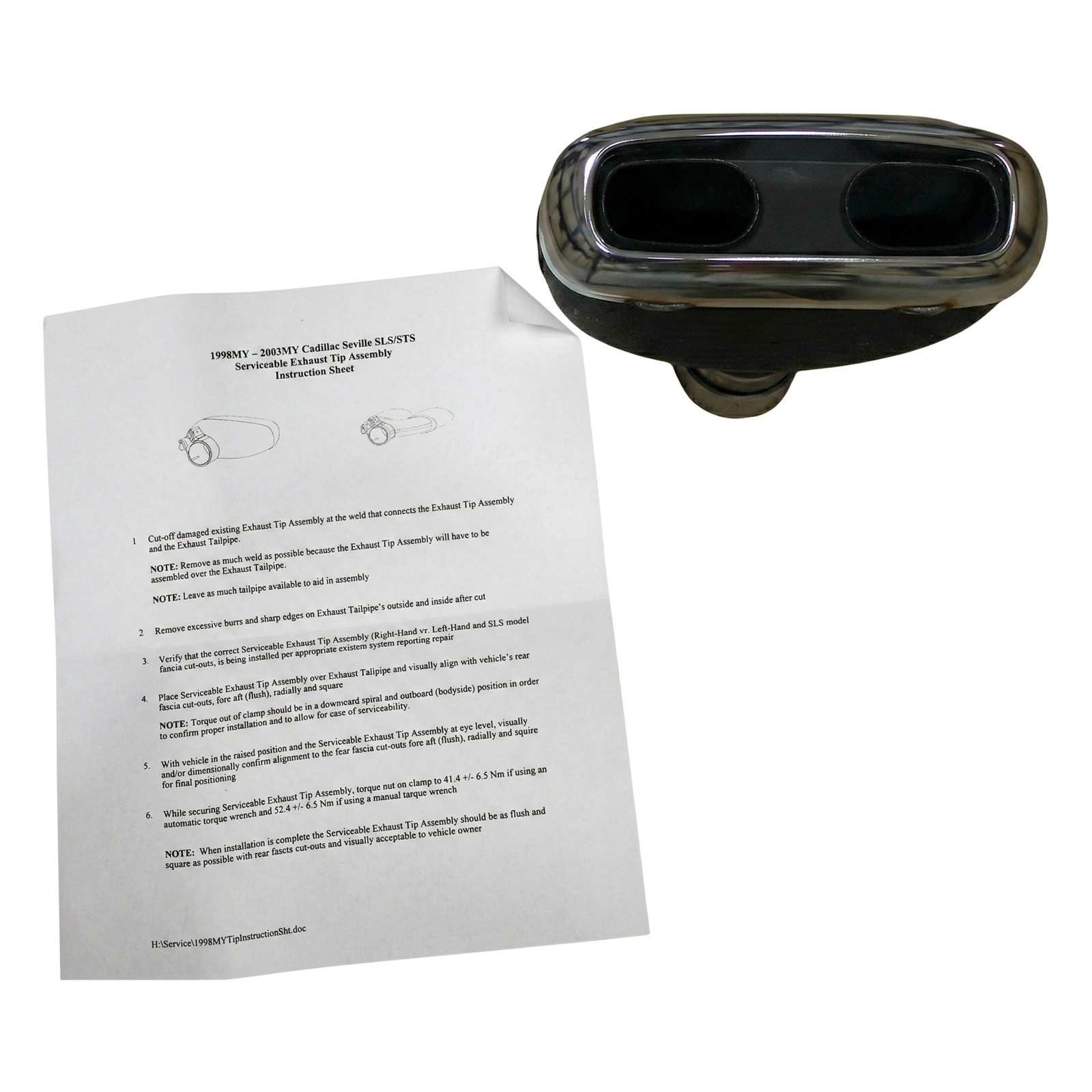 98-03 Cadillac Seville Exhaust Tip Chrome Right 88959305 OEM
