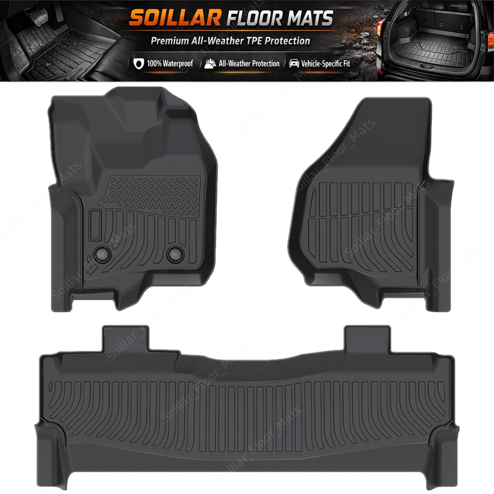 For 2012-2016 Ford F-250/F-350/F-450 SuperCrew Cab TPE Floor Mats Liners 2 Row