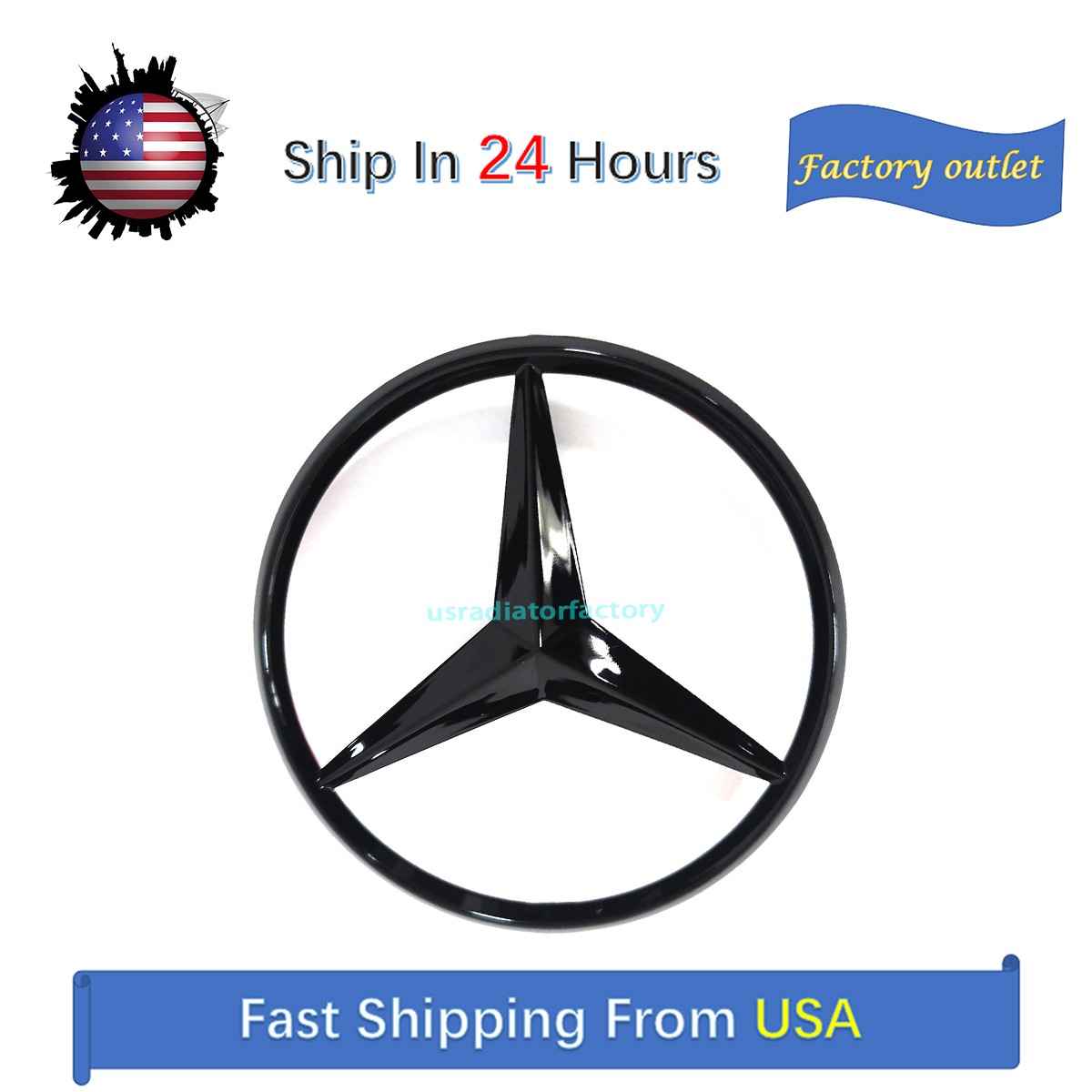 SEDAN Mercedes AMG E350 GLOSS BLACK Star Emblem Rear Trunk Lid Logo Badge W212