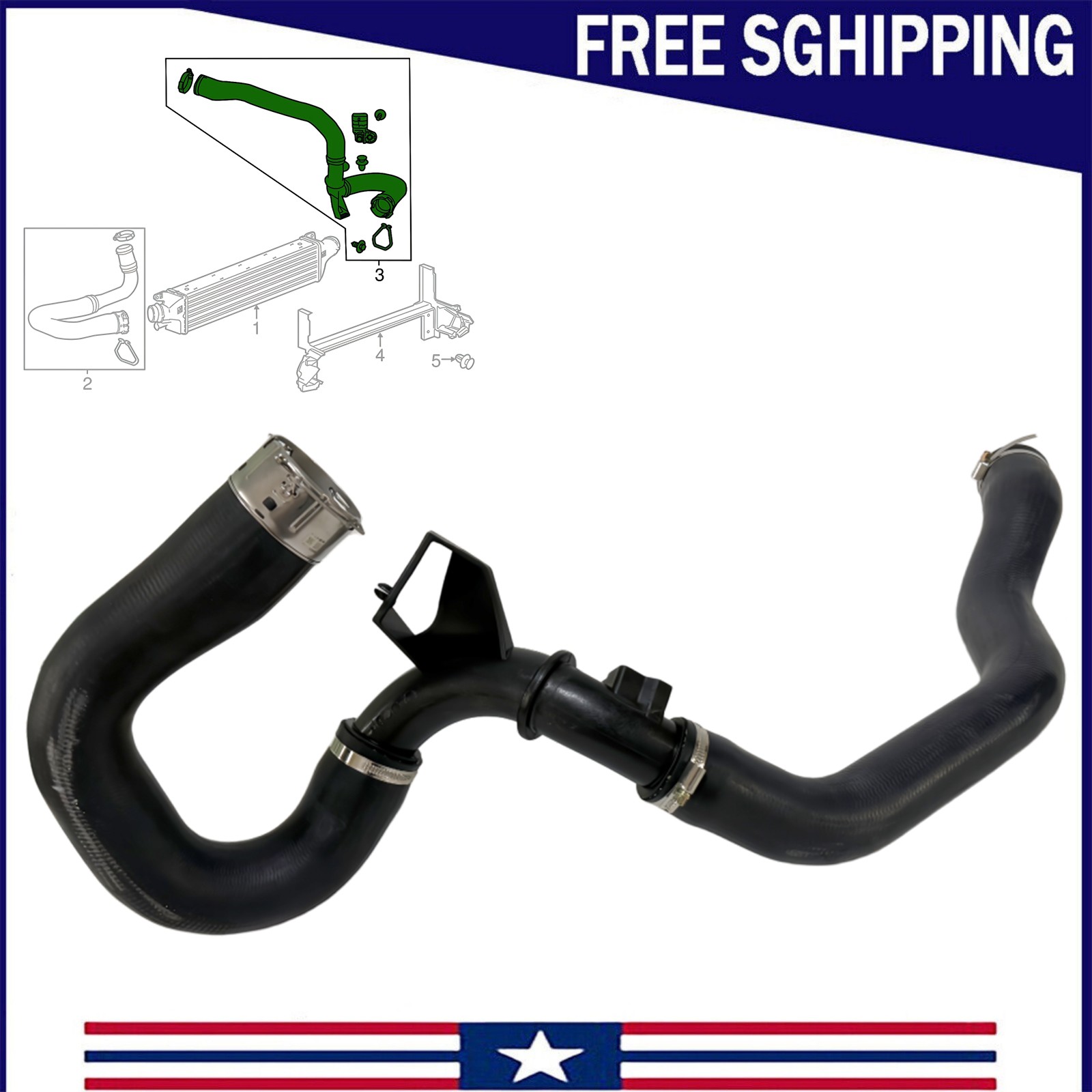 Fit For 2013-2021 Chevrolet Trax Buick Encore Intercooler Hose 42731155 US