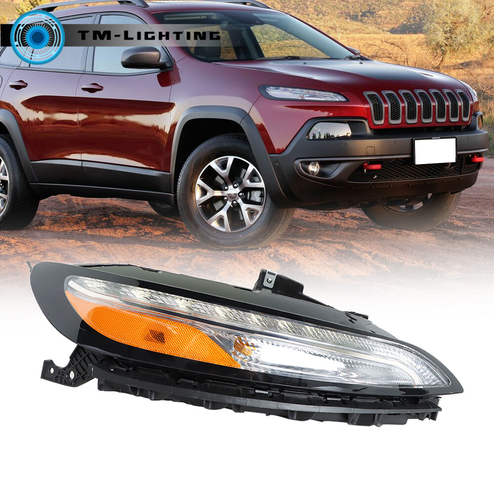 For 2014-2018 Jeep Cherokee Headlight Halogen w/ LED DRL/Ballast Passenger Side