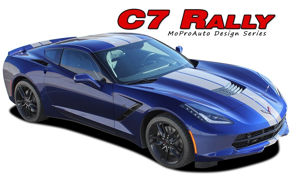 C7 RALLY Racing Stripe Dual Hood Vinyl Graphic 2015 2016 2017 2018 2019 Corvette