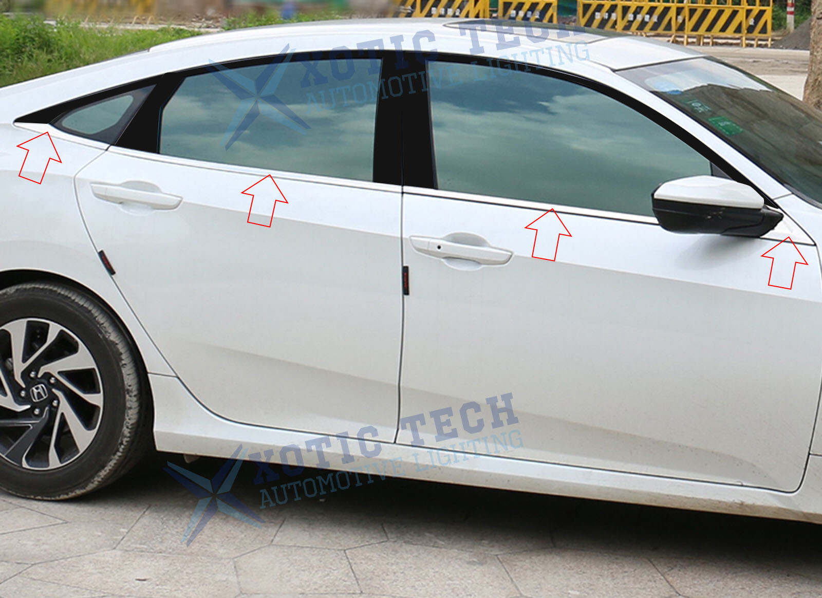 8pcs/Set Stainless Side Window Lower Panel Decoration For Honda Civic 2016-21