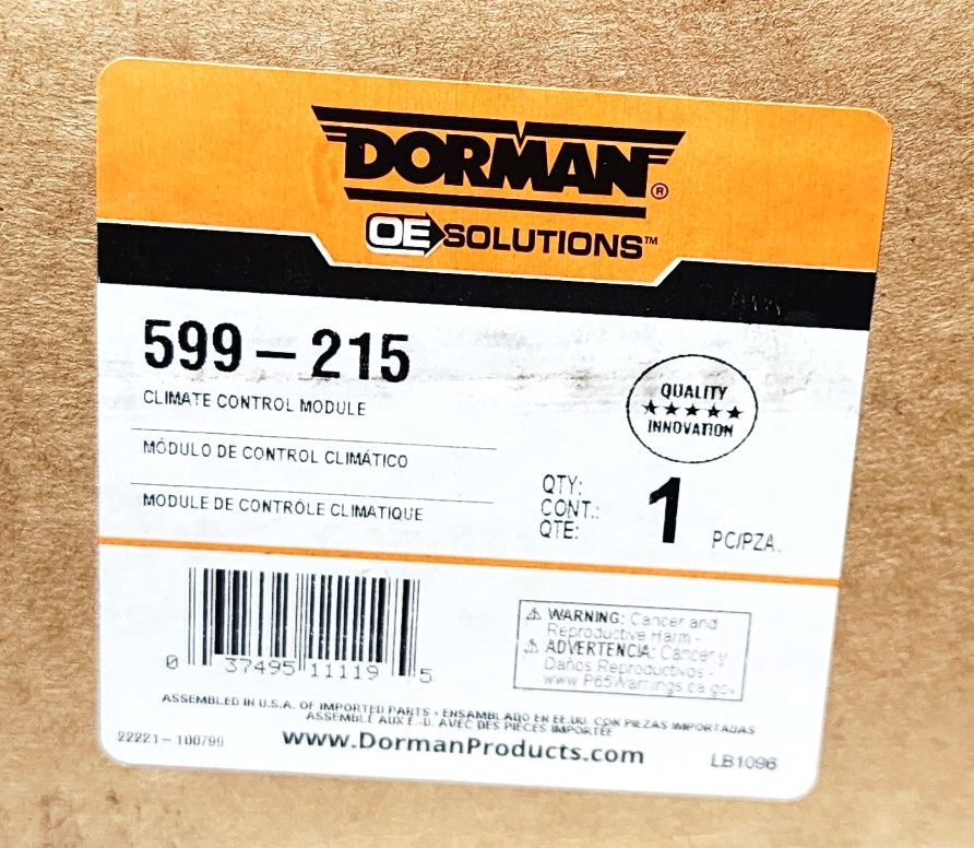 HVAC Control Module Dorman 599-215 HVAC Control Module Dorman 599-215