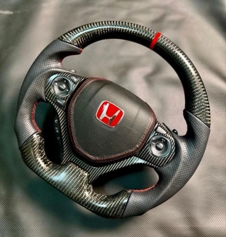 Honda Civic 9th generation 2012-2015 carbon fiber Fully custom steering wheel