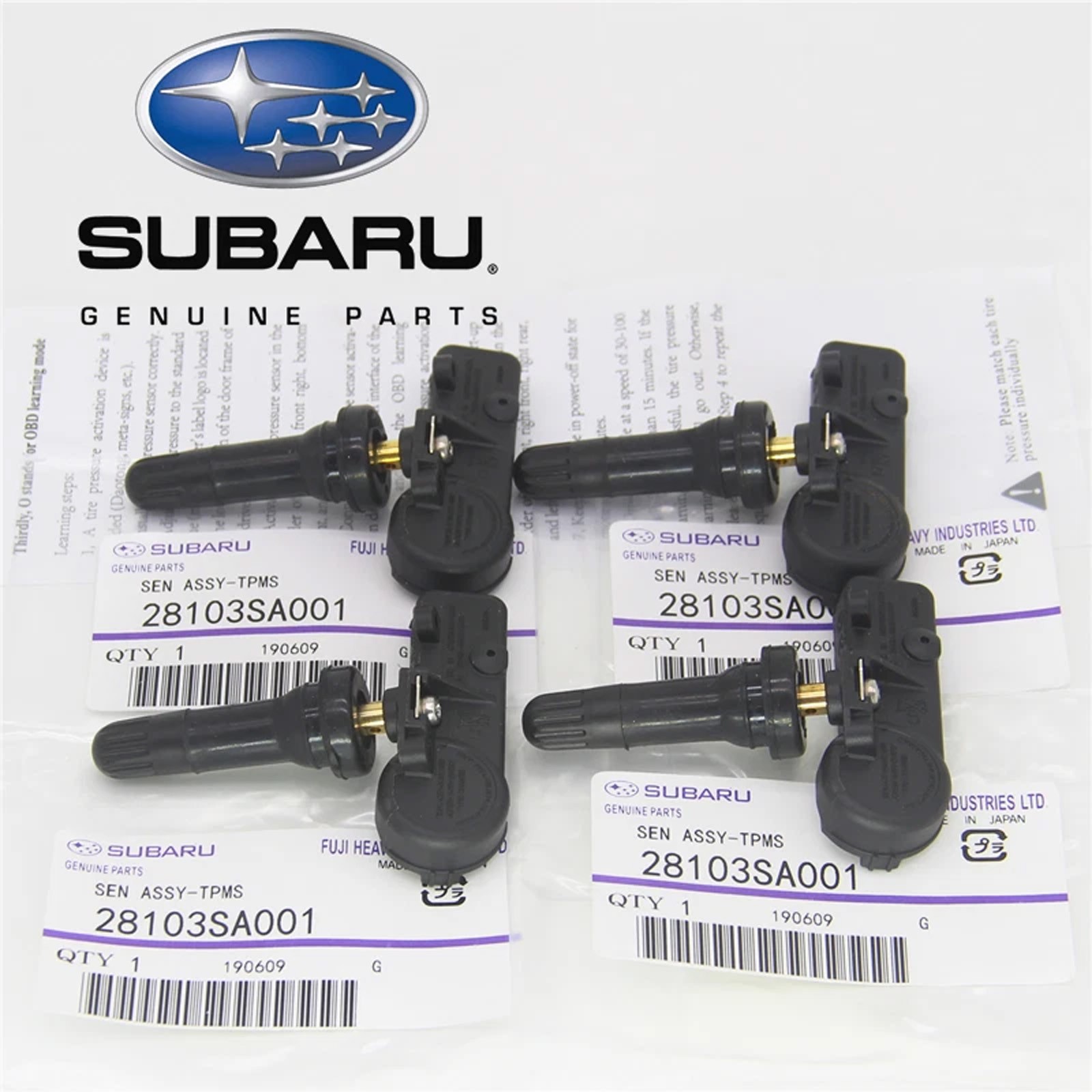 4PCS OEM TPMS Tire Pressure Sensors Kit 28103AJ00A 28103SA001 for Subaru WRX NEW