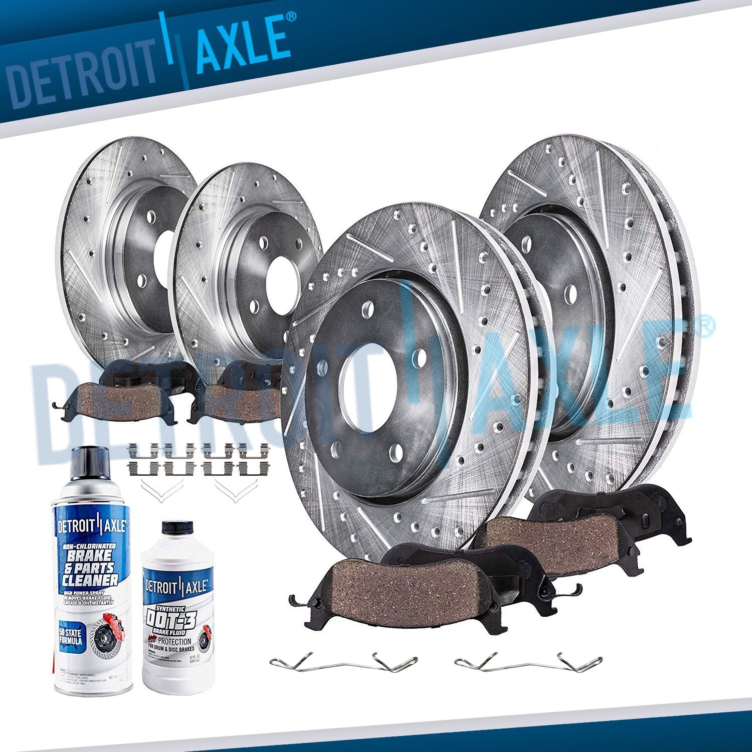 10pc Front Rear Drilled Brake Rotors Brake Pads Kit for 2016 - 2021 Honda Civic