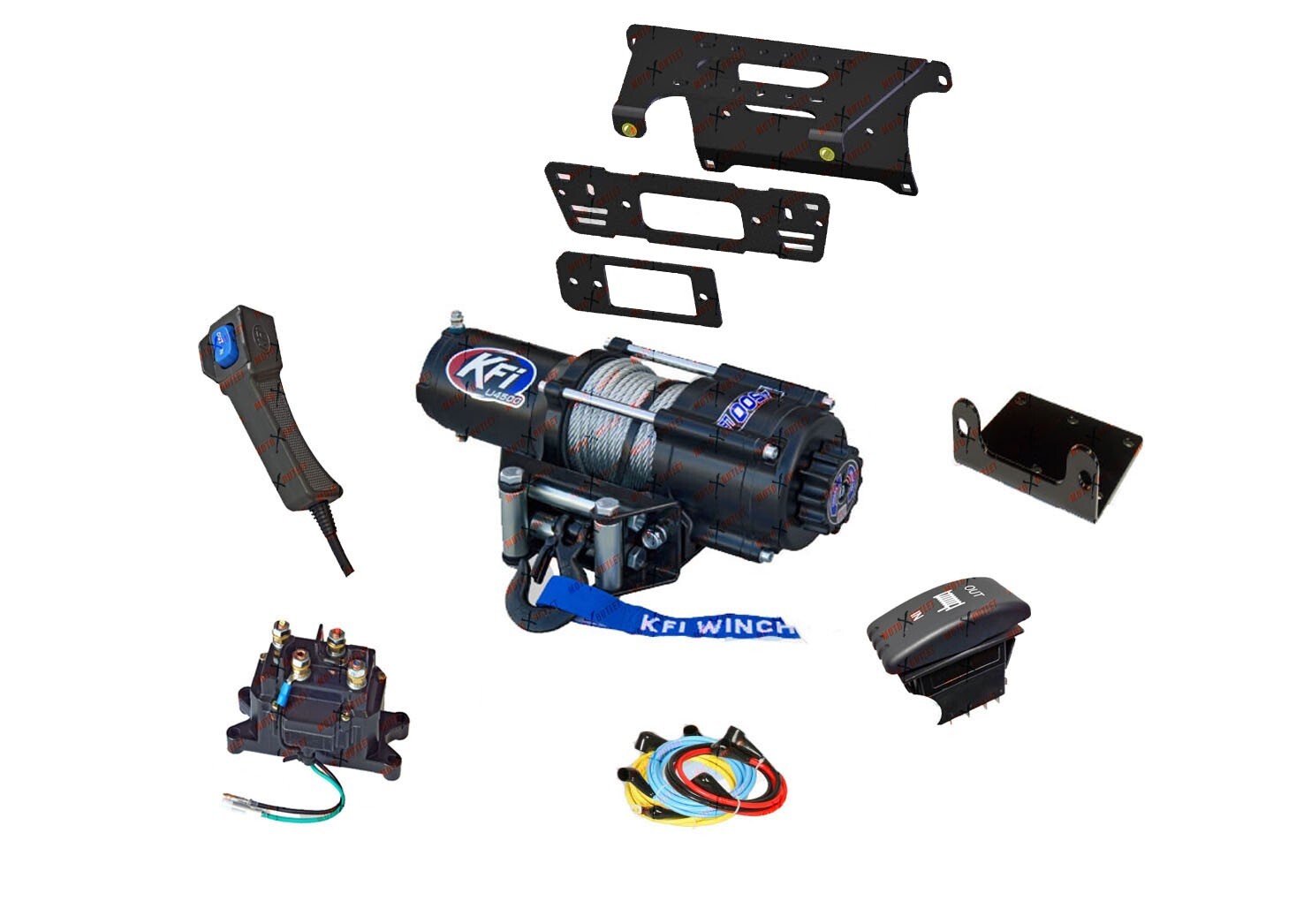 Polaris Ranger Pro XD Winch and Mount Plate Kit 2019-2026 4500 lbs KFI UTV Crew Polaris Ranger Pro XD Winch and Mount Plate Kit 2019-2026 4500 lbs KFI UTV Crew