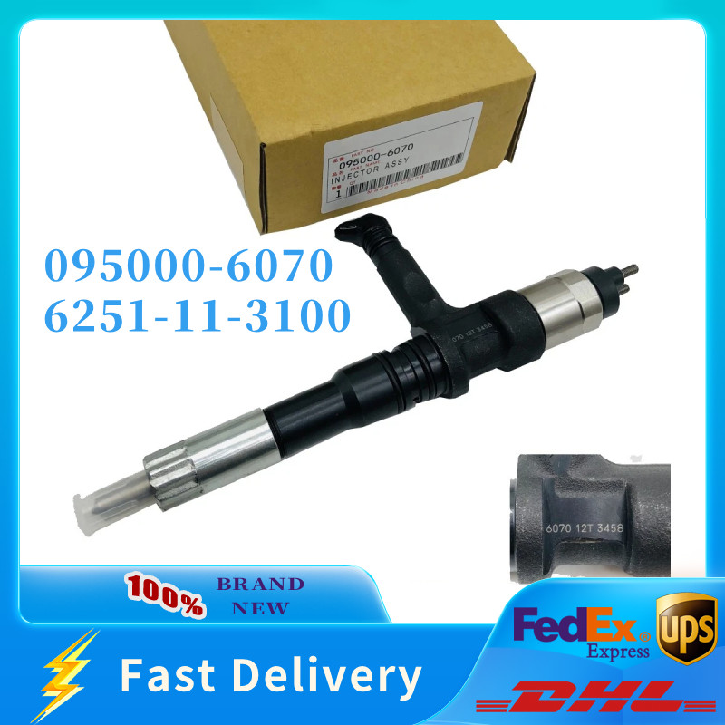 095000-6070 Fuel Injector for 6251-11-3100 Komatsu 6D125 PC400-8 PC450-8 Engine
