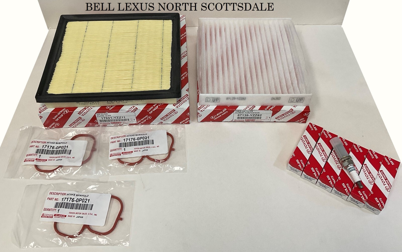 LEXUS OEM FACTORY TUNE UP KIT 2013-2018 ES350 FILTERS, SARK PLUGS & GASKETS