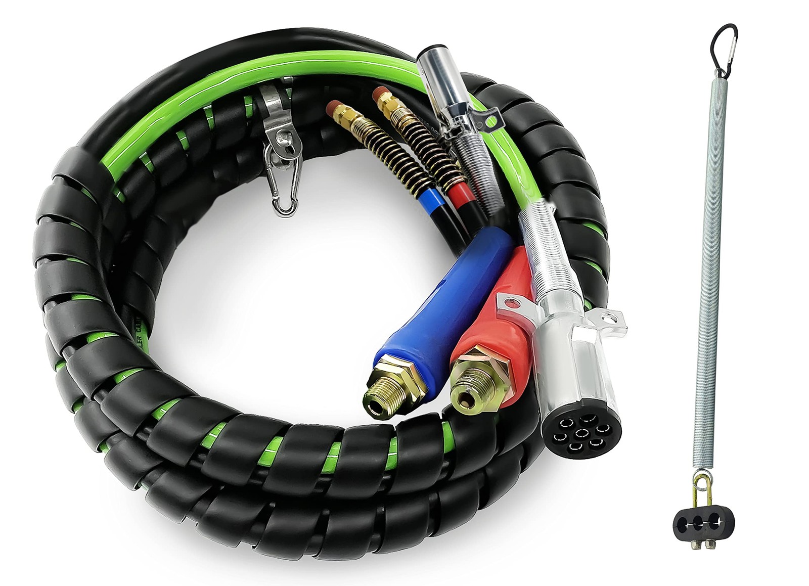 TORQUE 12ft 3 in 1 ABS & Air Power Line Hose Wrap 7 Way Electrical Cable with