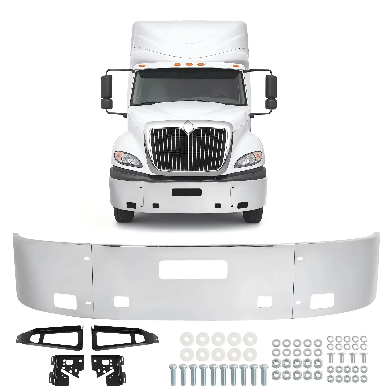 Front Bumper with Brackets/Extensions For International LT625 ProStar Thru 2018