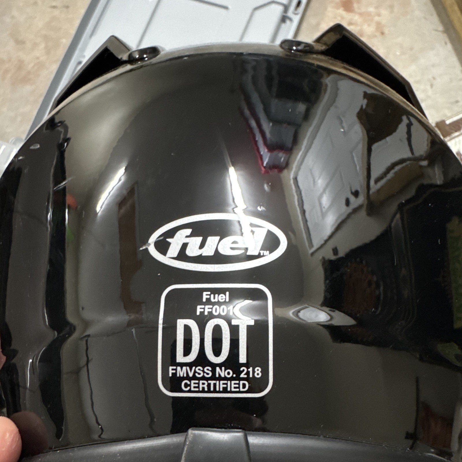 Fuel Unisex Full Face Helmet Size Large Gloss Black Clear Visor Like New