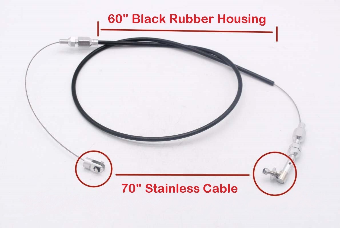 5ft long Universal Throttle Cable Replacement Black Rubber Car Truck 60