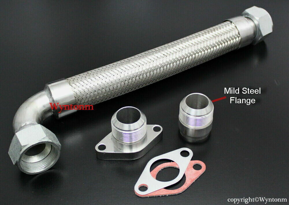 35mm 38mm Wastegate Flex SS Dump Pipe Kit with Mild Steel weld flange + Gaskets