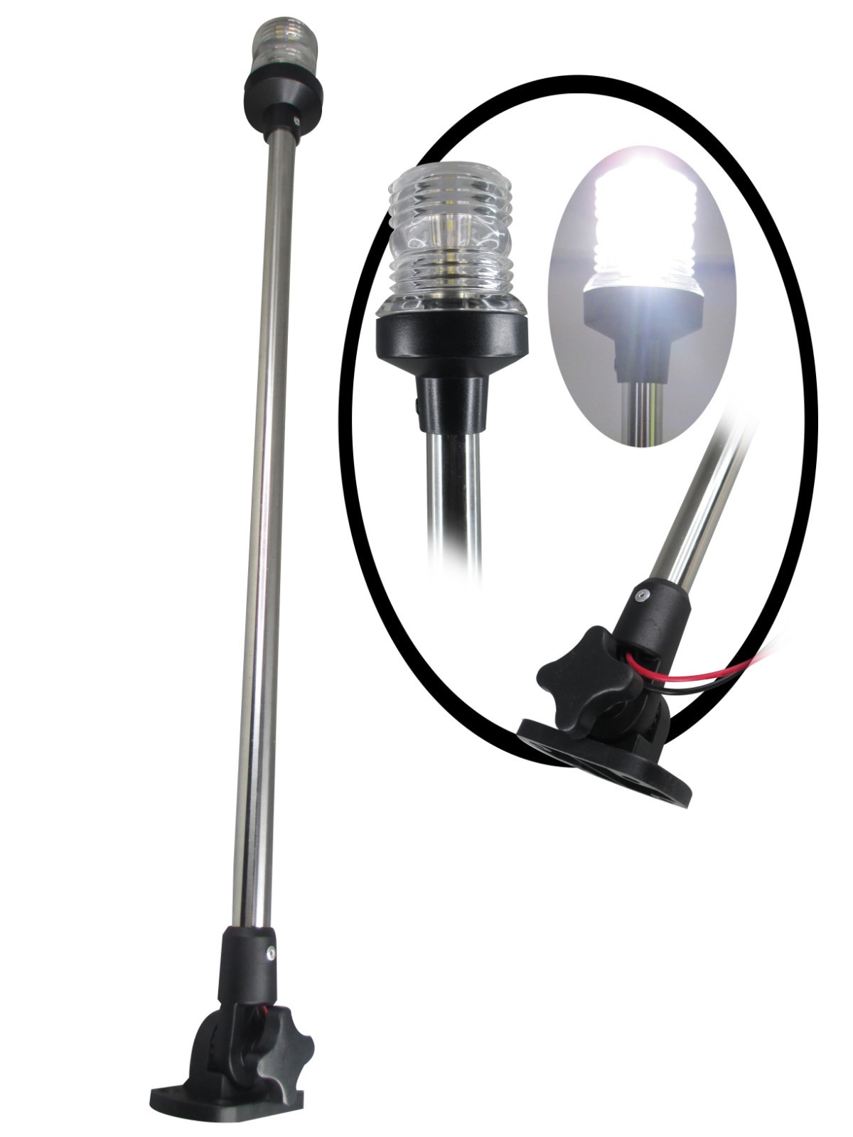 Pactrade Marine Boat LED All Round Anchor Fold Down Navigation Light 25''L USCG