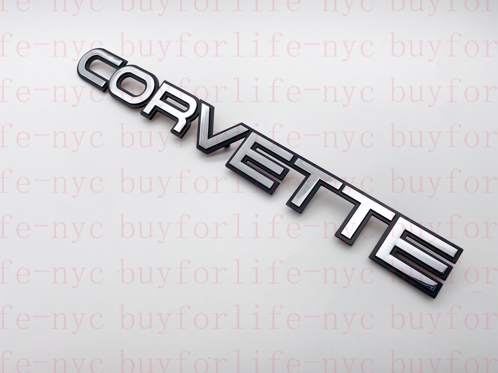 1x New For 84-1989 Chevrolet Corvette Rear Bumper Emblem 14064531 Chrome Black