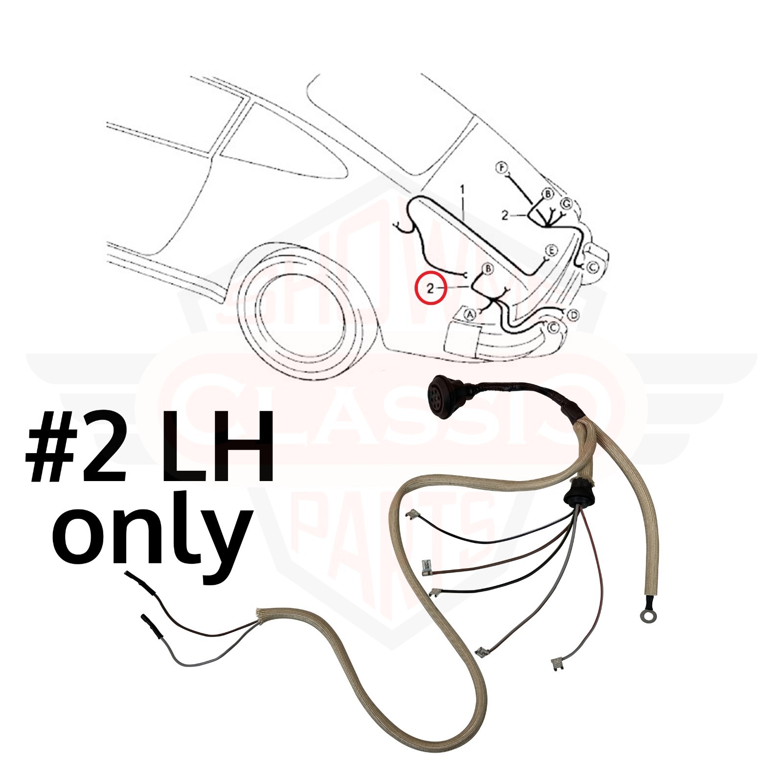 Tail Lamp Wiring Harness Left Side for 1978-1986 78-86 Porsche 911 US Spec