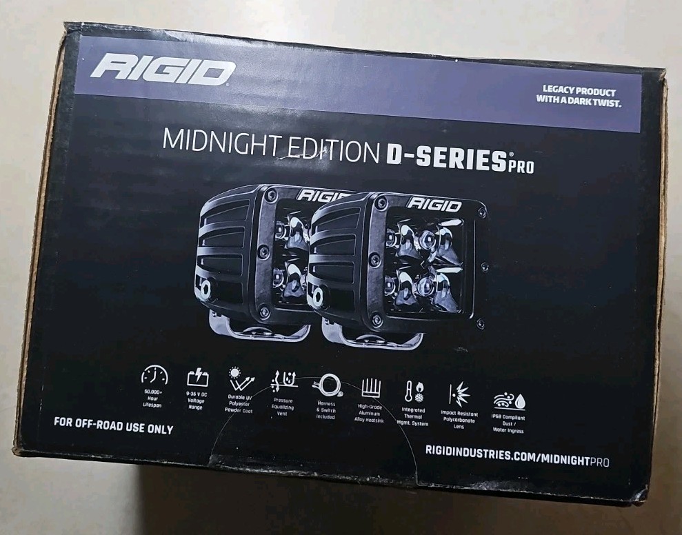 Rigid Industries D Series PRO Midnight Edition - Flush Mount - Pair