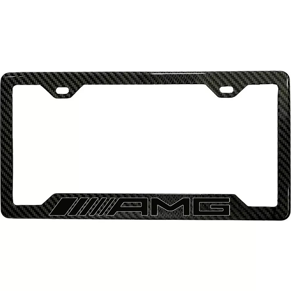 MERCEDES BENZ AMG BWW 100% REAL FORGED CARBON FIBER CAR LICENSE PLATE FRAME