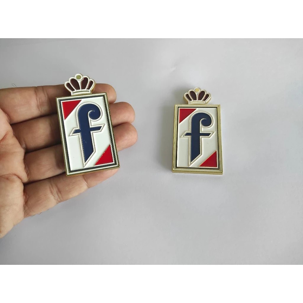 Pininfarina Style F Emblem Badge 2pcs Italian Metal Logo Car Aftermarket New