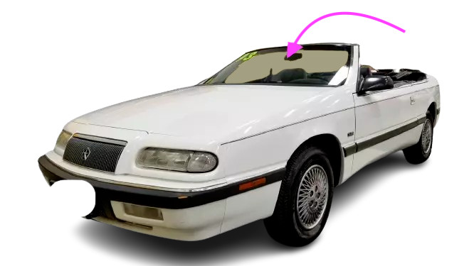 Fit: 1992–1995 Chrysler LeBaron 2-Door Convertible Front Windshield