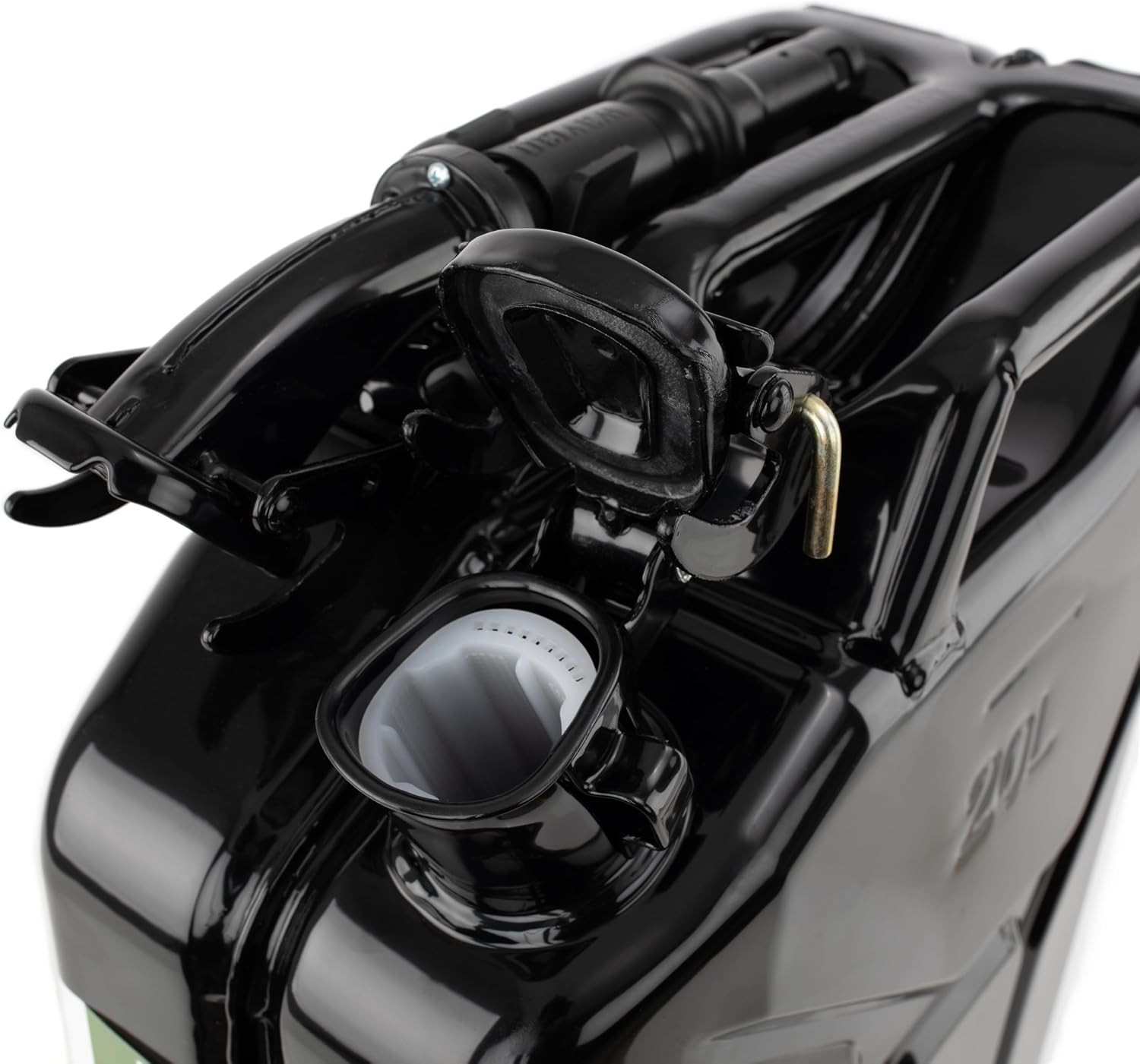 Wavian 20L Black Steel Jerry Can with Carb Compliant Spout – Empty 5 Gal