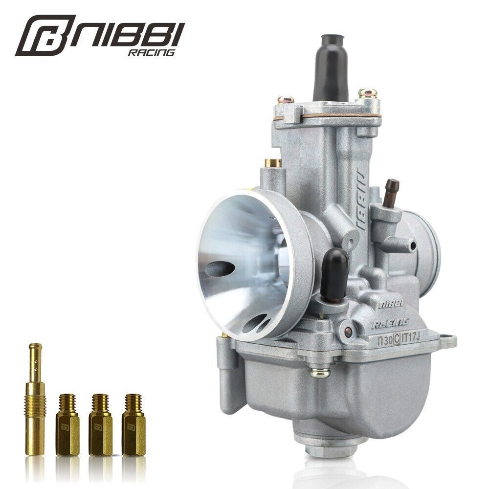 NIBBI PWK 30mm Pre-Jetted Carburetor For Suzuki Yamaha Quad Pit Dirt Bike ATV