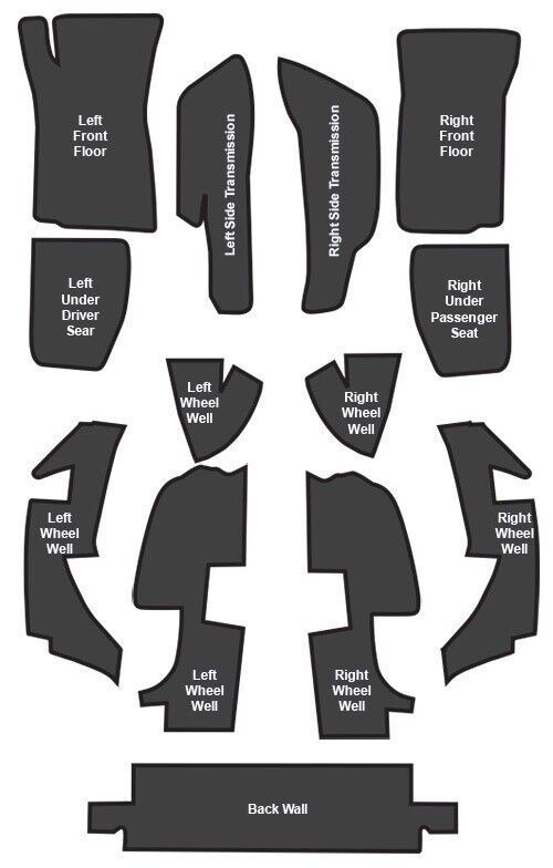 1968-75 Chevrolet Corvette Roadster Sound Deadener 13pc Mastic with Pad