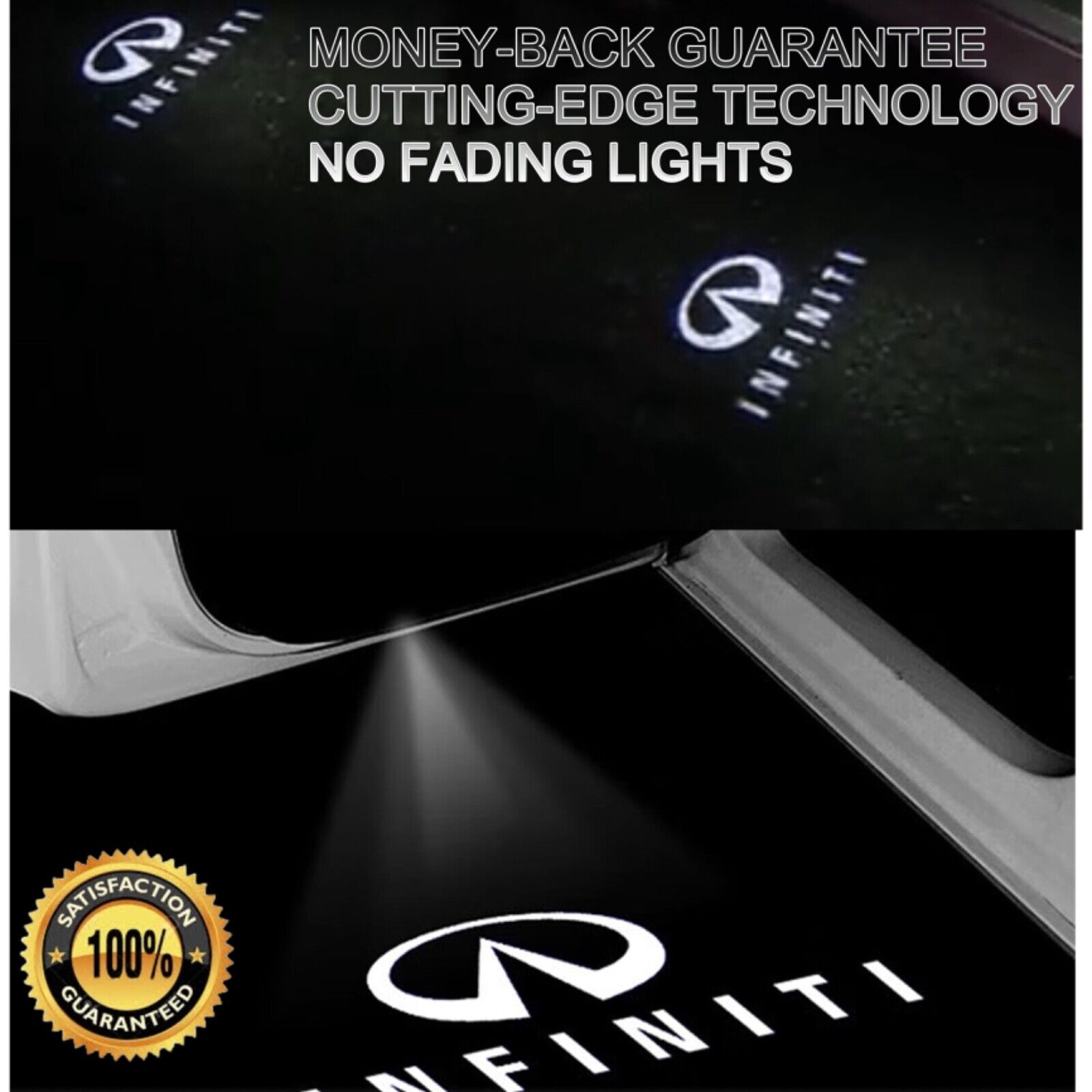 2pcs INFINITY Car Door Light Courtesy Ghost Shadow LED No Fade Lamp No battery