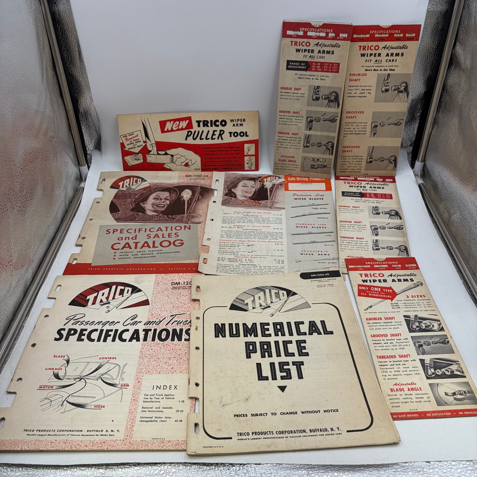 Vintage 1949-54 TRICO Wiper Dealer Literature Catalogs Price Lists Lot Vintage 1949-54 TRICO Wiper Dealer Literature Catalogs Price Lists Lot