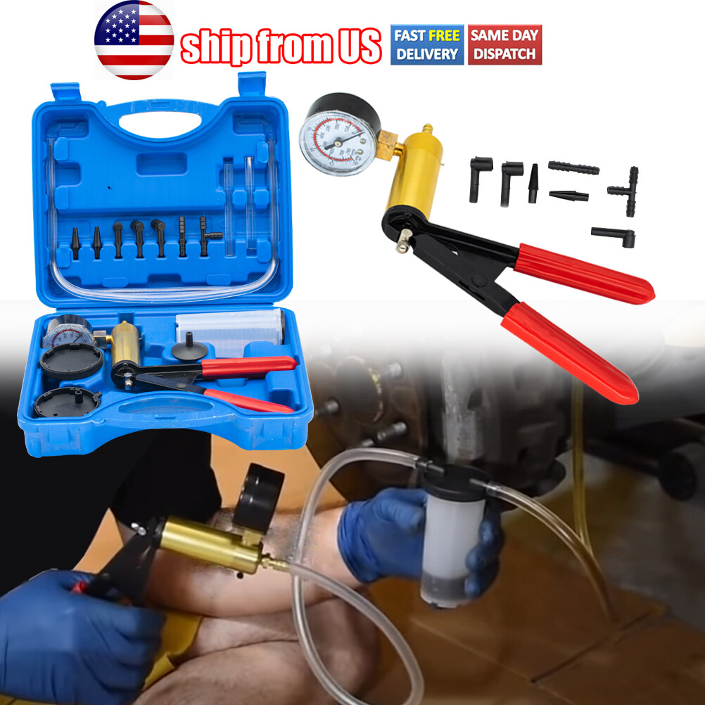 Vacuum Pressure Pump Hand Held Clutch  Brake Bleeder Tester Set Bleeding Kit Car