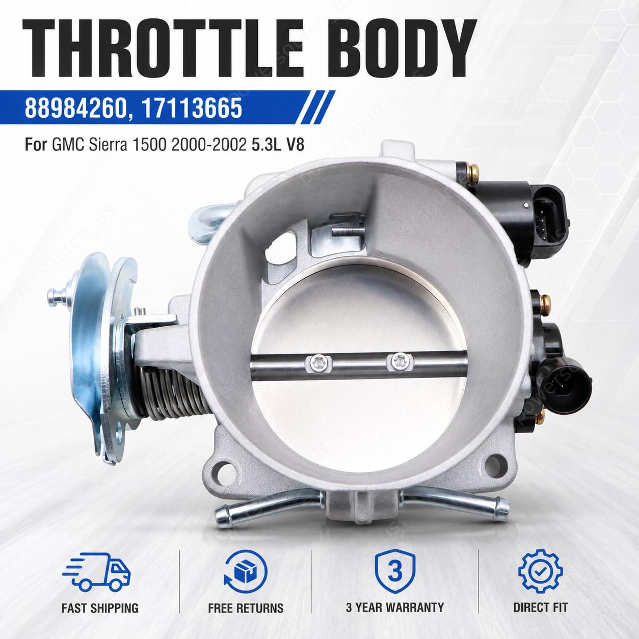 New 88984260 Throttle Body For Chevrolet Silverado 1500 GMC Sierra 2500 2000-02 
