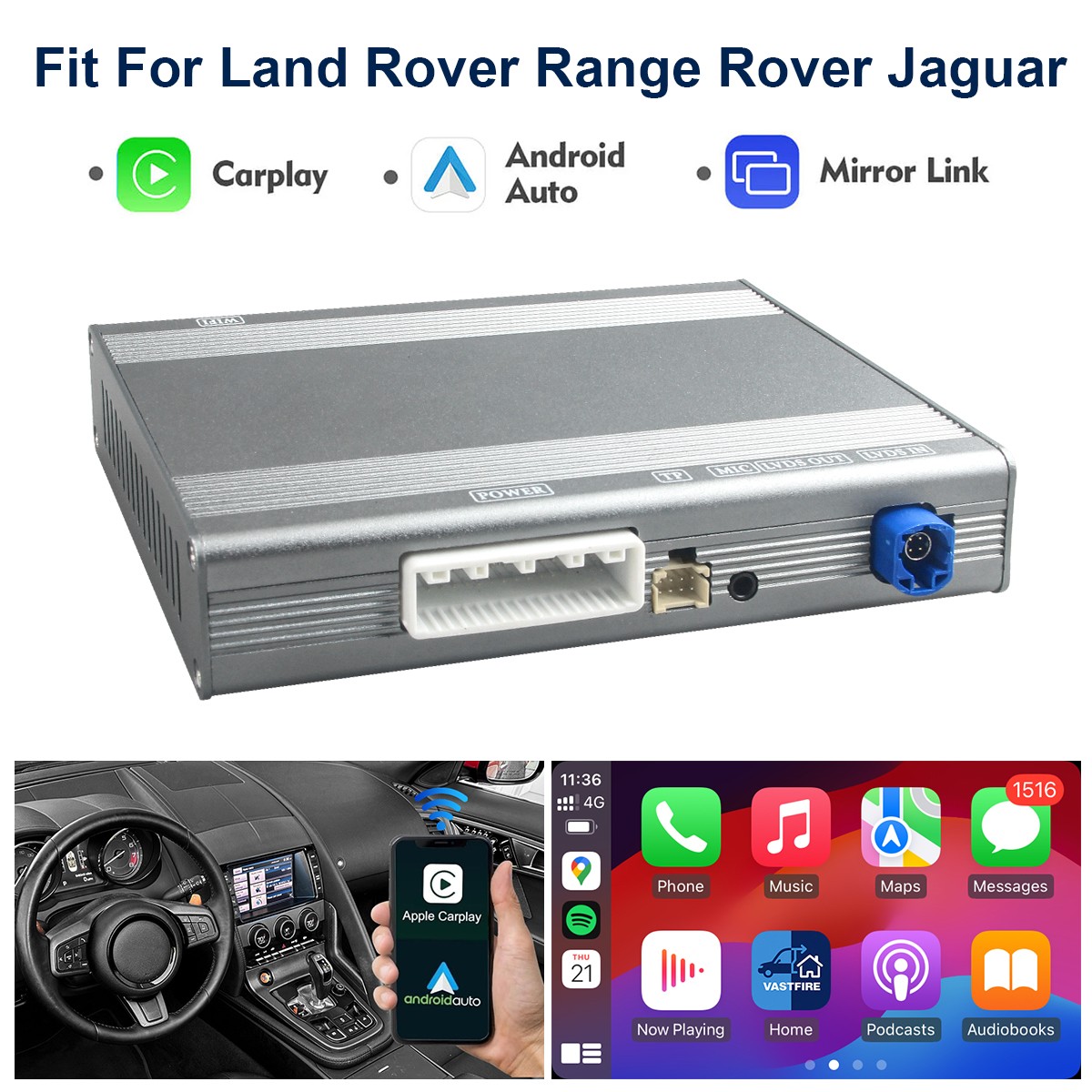 Wireless Carplay Android Auto For Land Rover Jaguar Bosch System 7/8 inch Screen