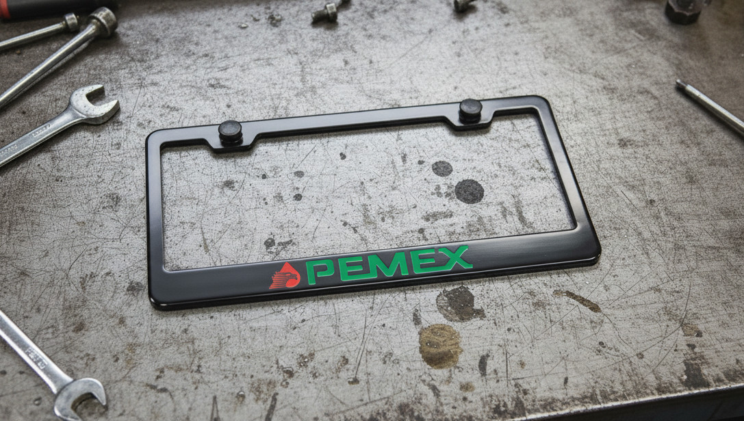 Pemex Hecho En Mexico Mexican Petróleos Mexicanos Car License Plate Frame