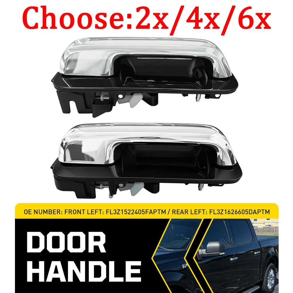 Chrome Black Exterior Outer Door Handle For 2015-22 Ford F-150 Front Rear 2-6X