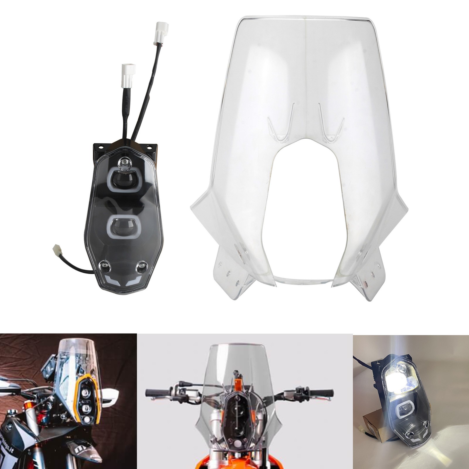 For 790/890 ADVENTURE-R Plug Play Windshield & DRL LED Headlight Assembly
