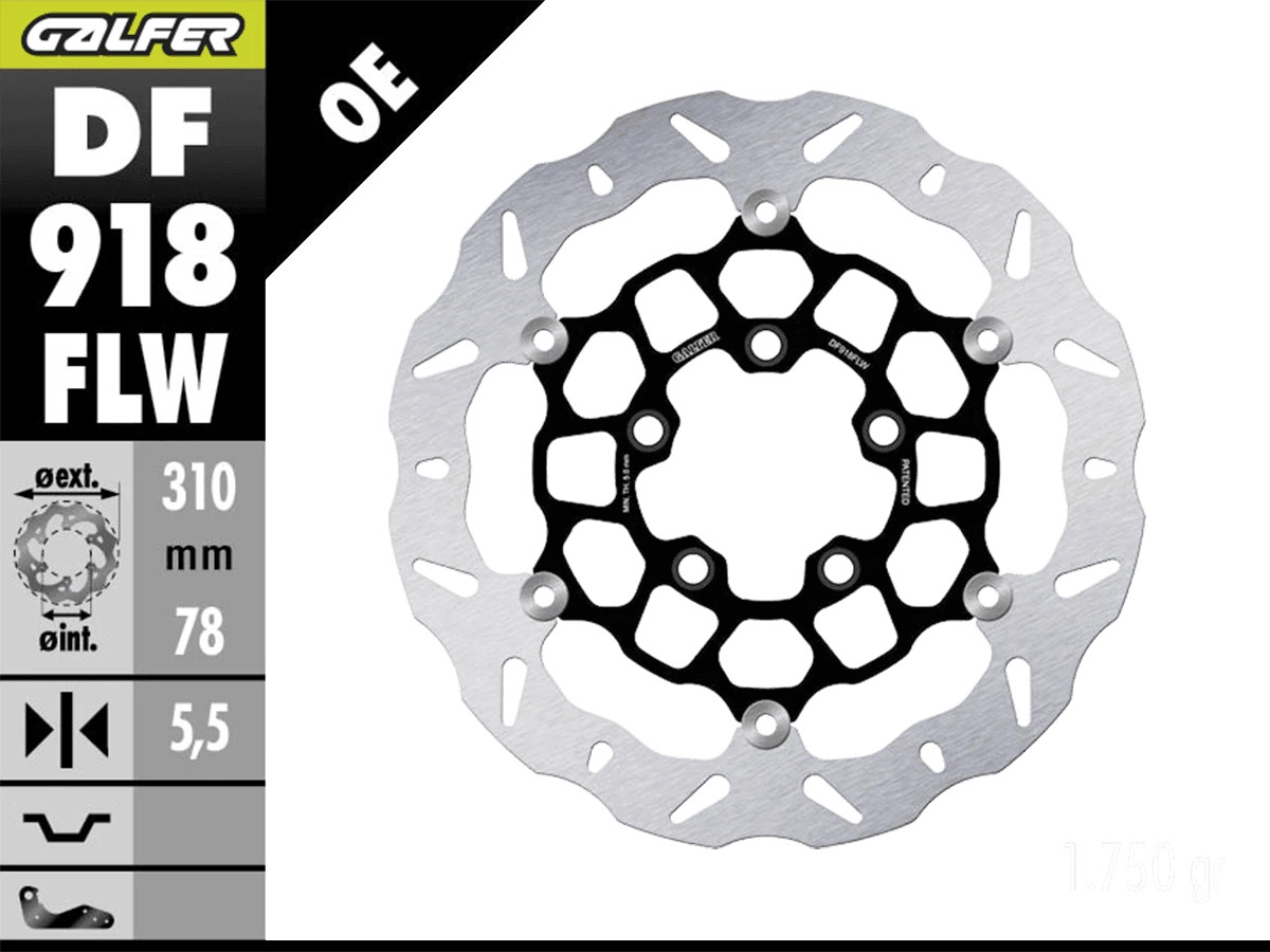 GALFER Fits DF918FLW Wave Rotor Front For High-Performance Braking