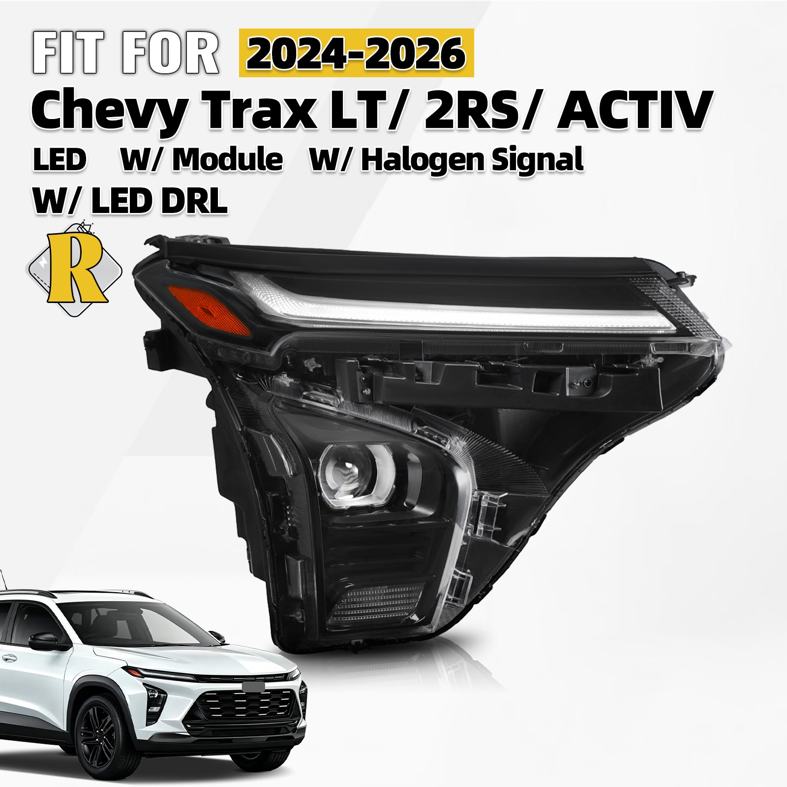 For 2024-2026 Chevy Trax LT 2RS Activ LED w/ DRL Projector Headlight Right Side