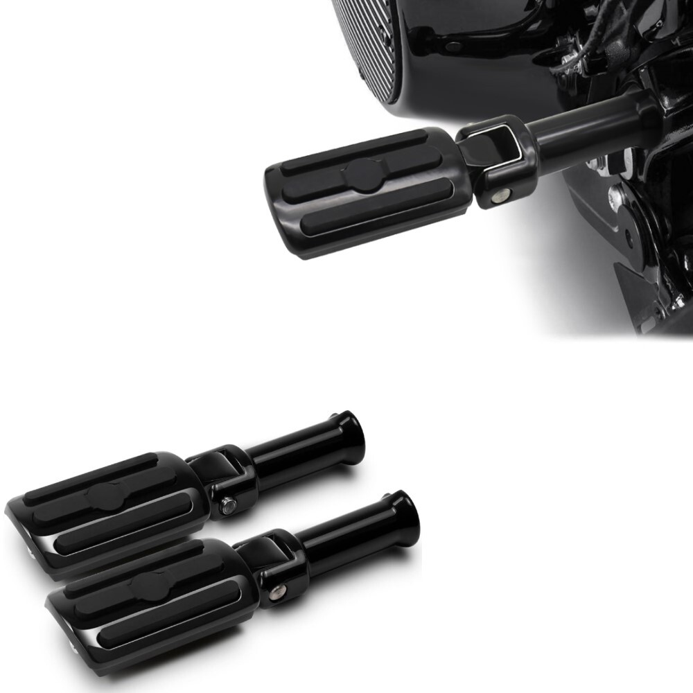 For Harley Softail Models 2018-2026 Rear Passenger Footpegs w/ Mounts Full-Black