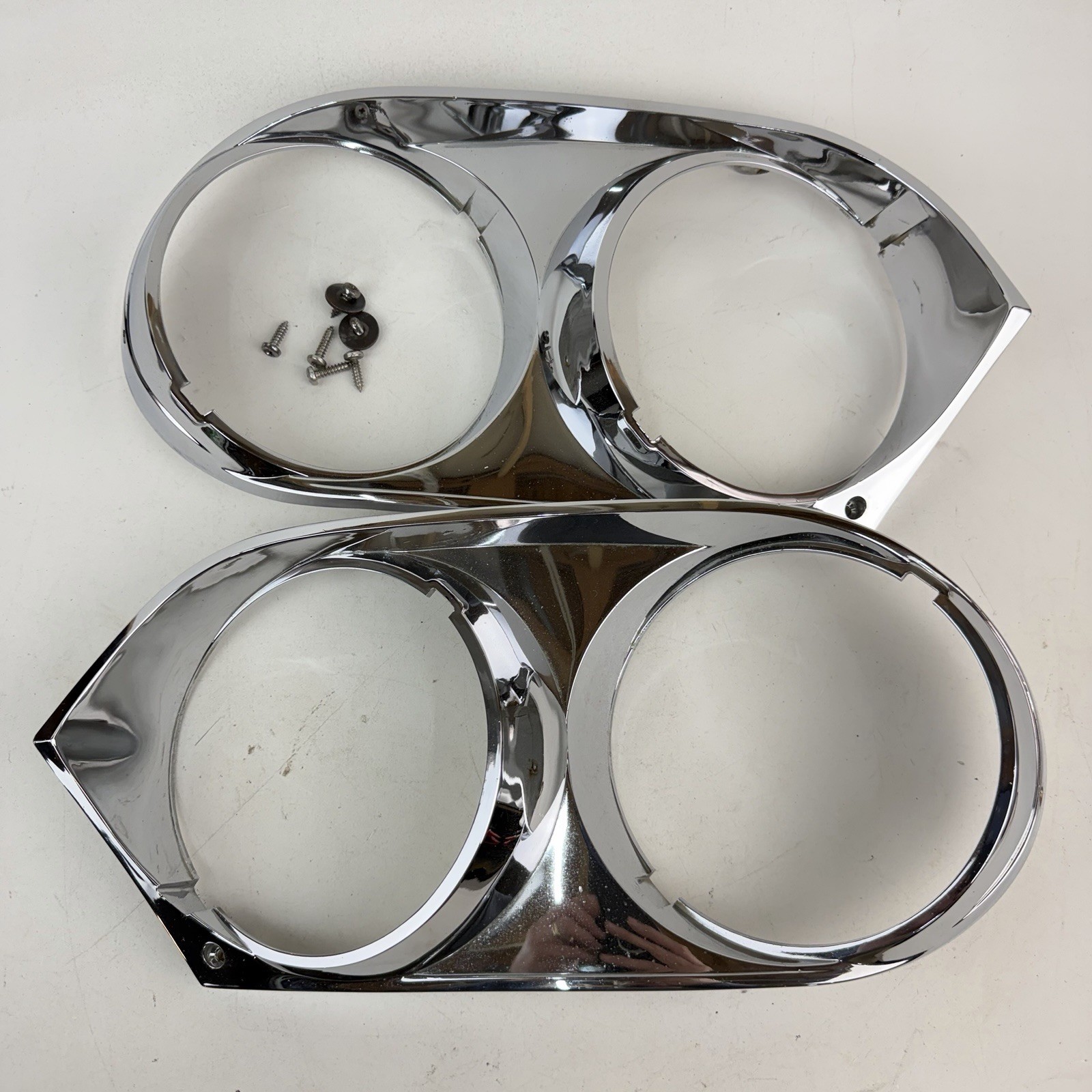 76- 1991 Jaguar XJS V12 Chrome Headlight Trim Bezel Surround Left & Right OEM