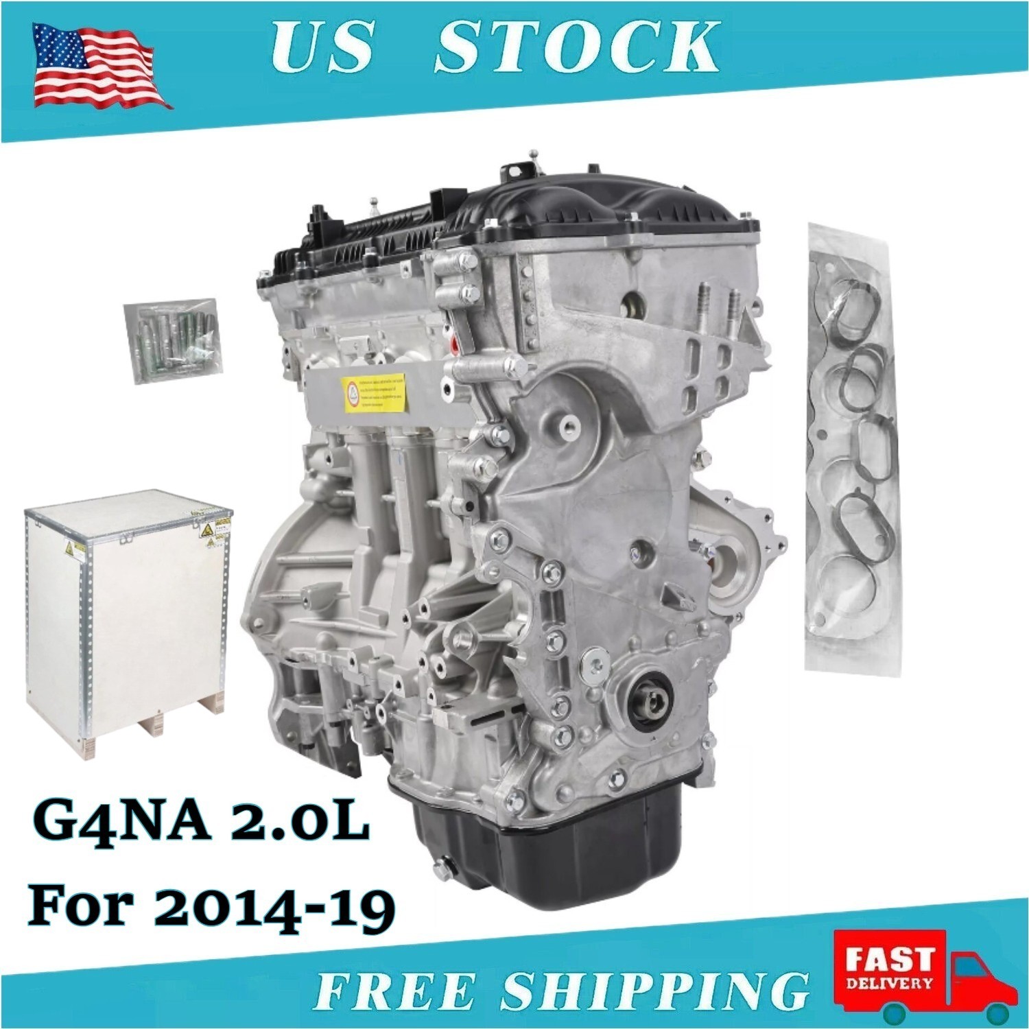 For HYUNDAI SONATA TUCSON KIA FORTE SOUL SPORTAGE G4NA 2.0L NEW ENGINE ASSEMBLY