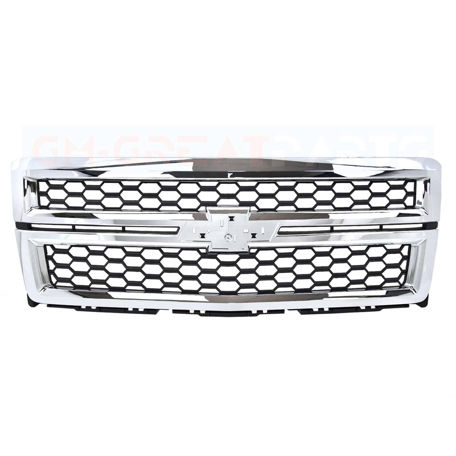 2014-2015 Chevy Chevrolet Silverado 1500 front upper bumper grille Chrome Black