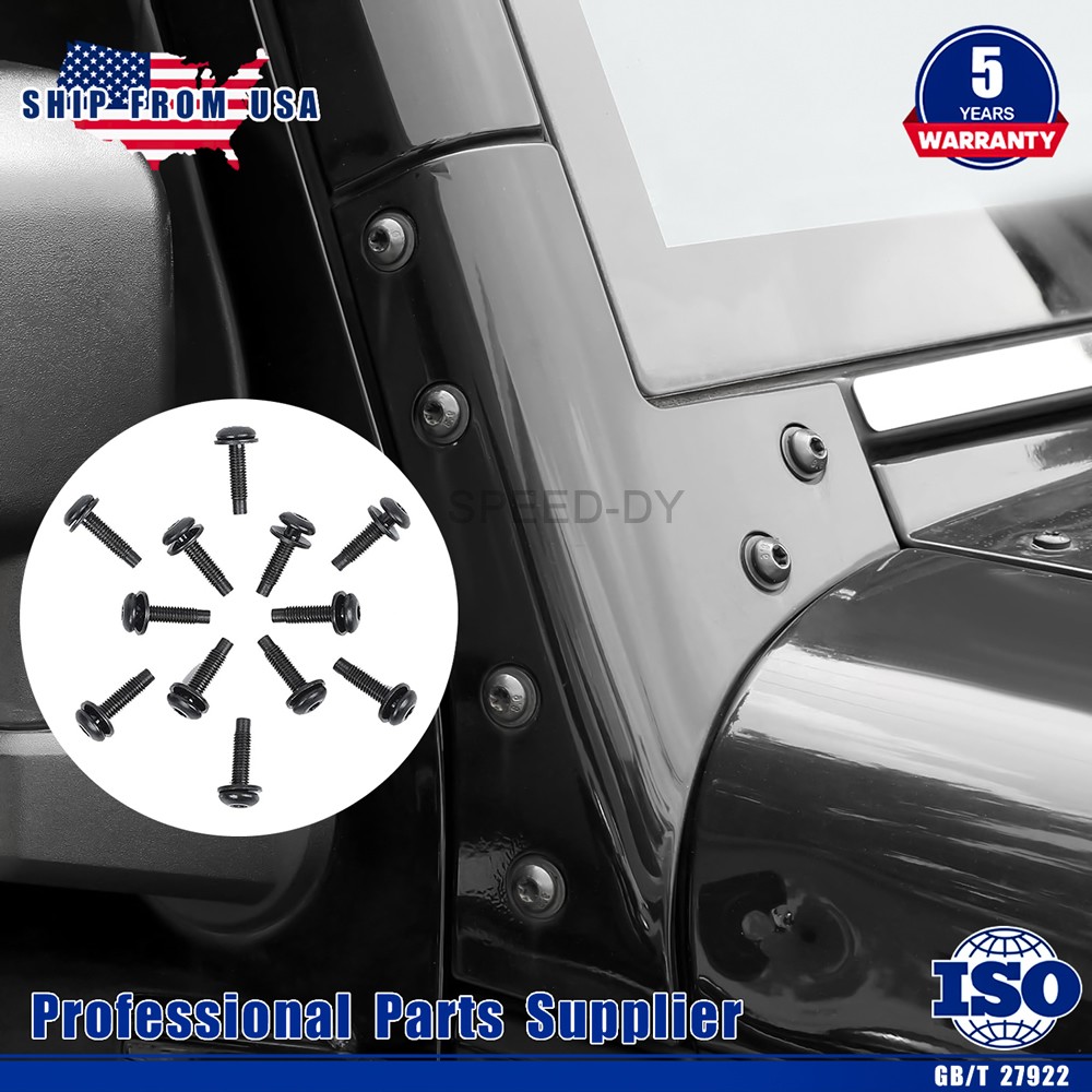 12Pcs A-Pillar Hardtop M8 Torx Screws Bolt 06508953AA For Jeep Wrangler JK 07-17